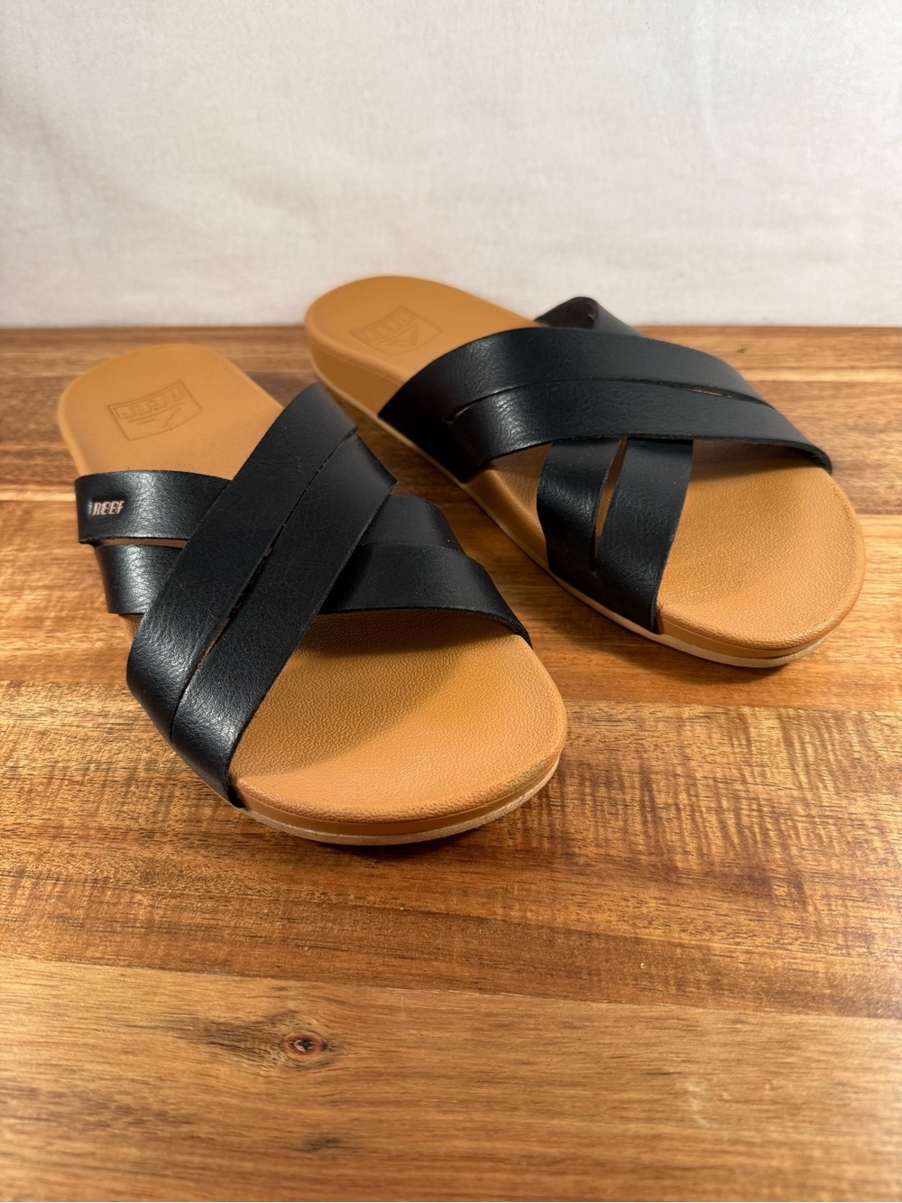 Reef Women's Cushion Spring Bloom Slide Sandals Black Size 7
